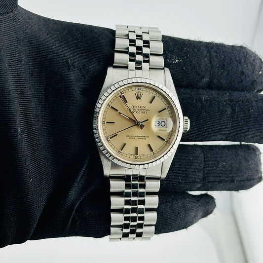 Rolex Datejust Silver Stick Dial on Jubilee Ref 16220