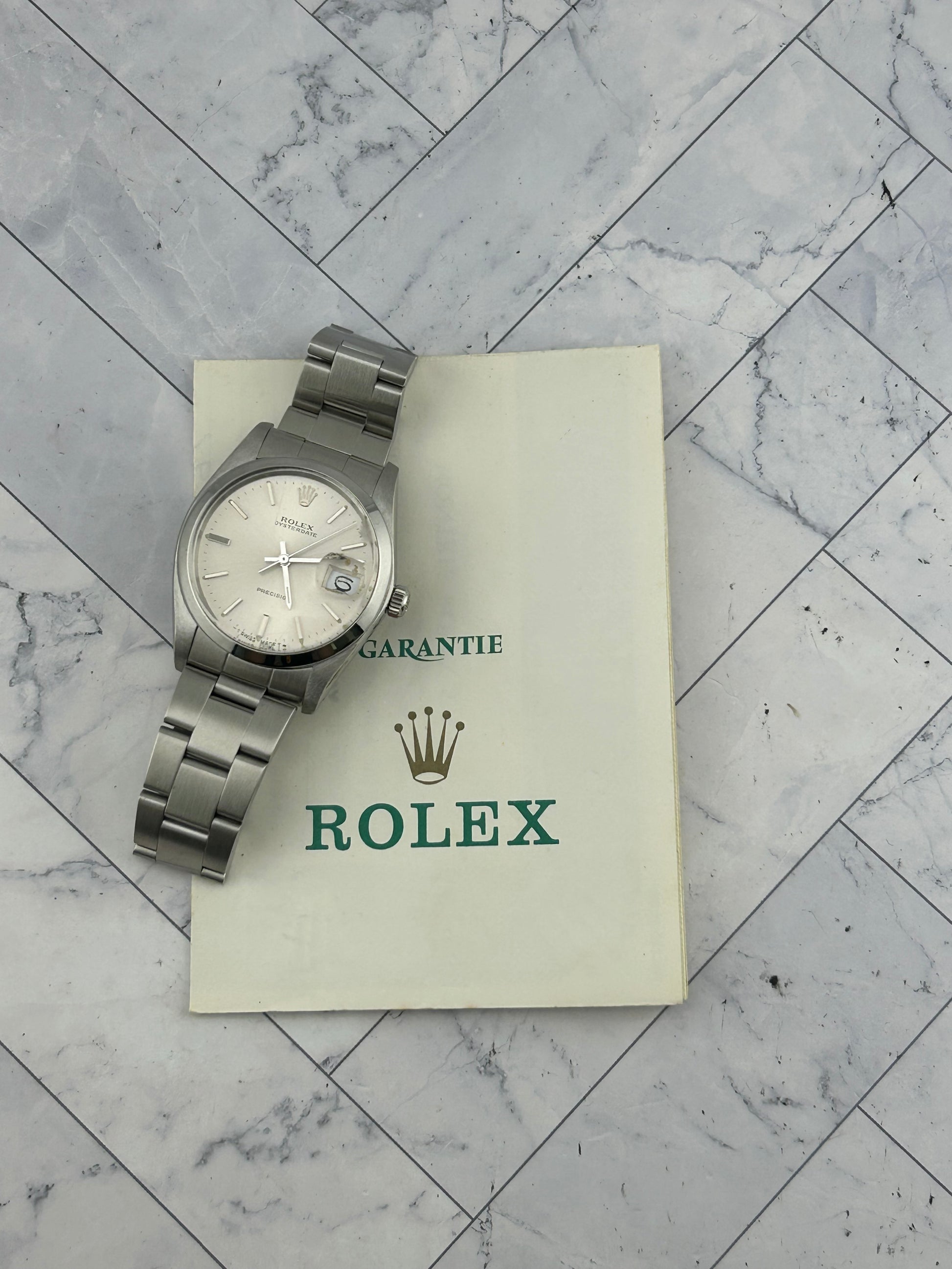Rolex Oysterdate Precision Silver Stick Dial on Oyster Bracelet Ref. 6694 Papers 1989 — view 7