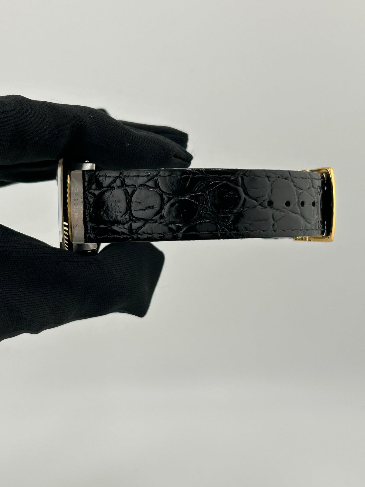 Rolex Datejust 36 Champagne Stick Dial on Generic Black Leather Band Ref. 16013 1986 — view 6