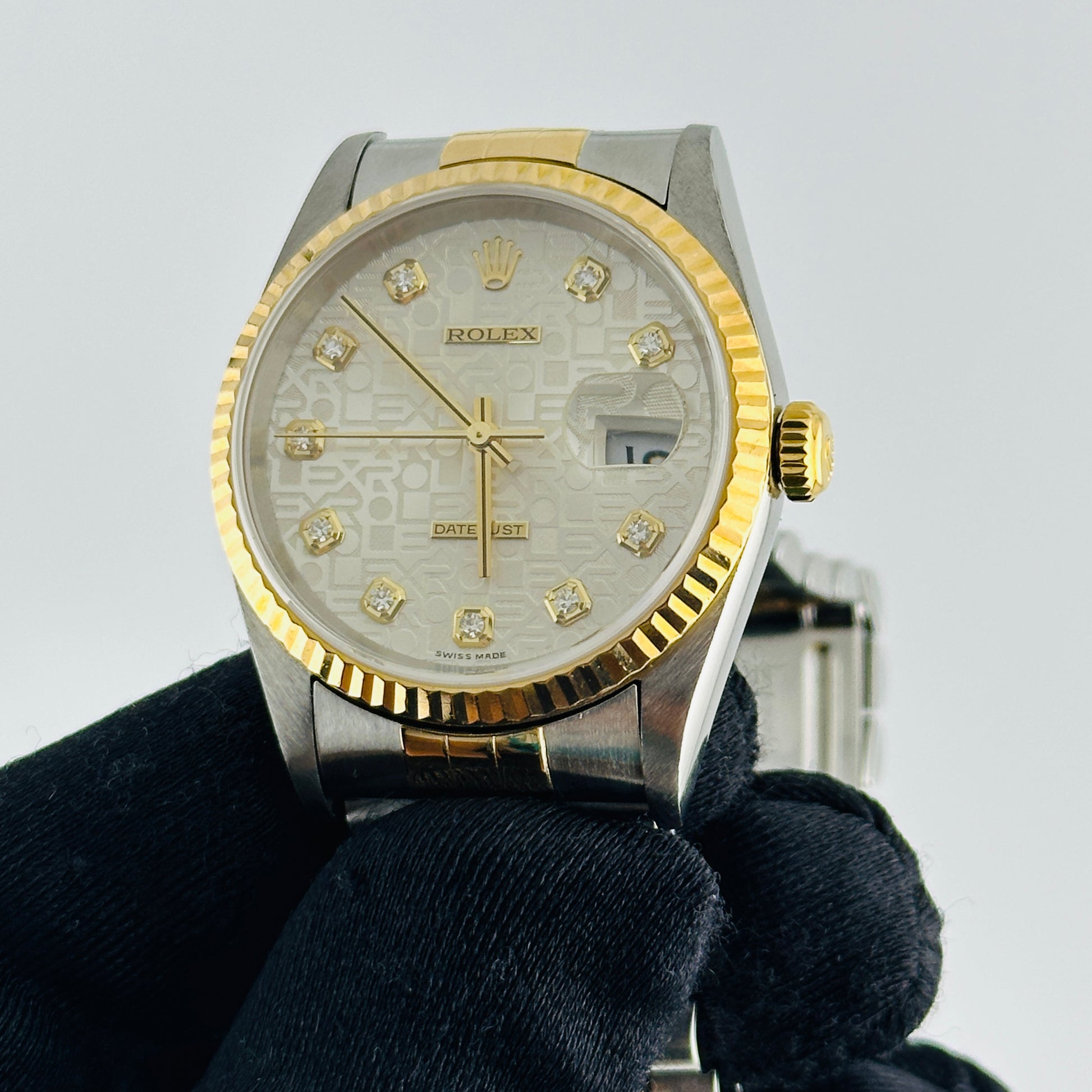 Rolex Datejust Anniversary Factory Diamond Dial Dial on D Link Jubilee Ref. 16233 Papers 2002 — view 3