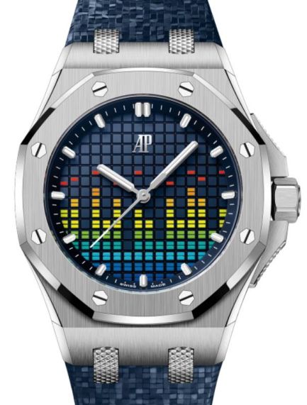 Audemars Piguet Royal Oak Offshore Music Edition Blue Dial on Rubber Ref. 77600TI.OO.A343CA.01 Card 2022