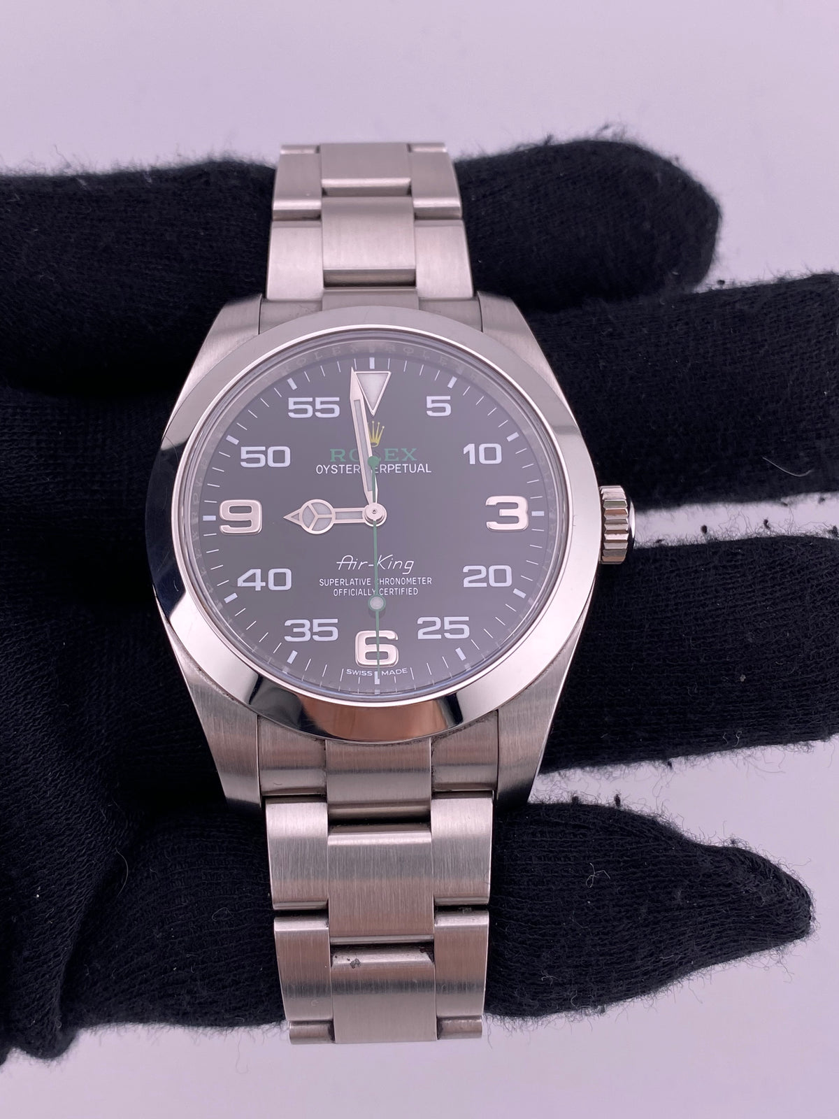 Rolex Airking Black Dial on Oyster Ref. 116900 Card 2017 — view 2