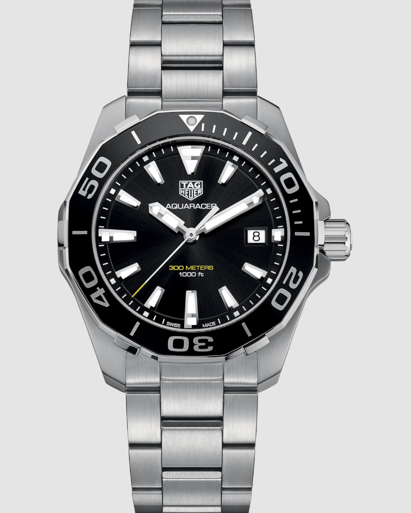 Tag Heuer Aquaracer Black Dial on Stainless Steel Bracelet Ref. WAY111A.BA0928 with Box