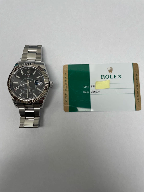 Rolex Sky Dweller Black Dial on Oyster Ref 326934 with New Style Card White 2017