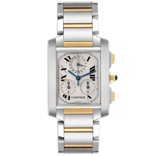 Cartier Tank Francaise White Roman Chrono Dial Ref 2303